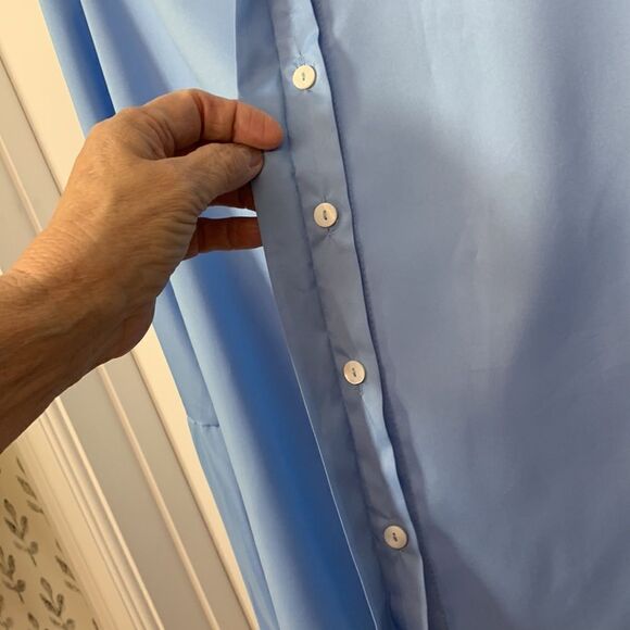 Vonda size 5XL blouse, light blue with bubble sleeves - Picture 6 of 13